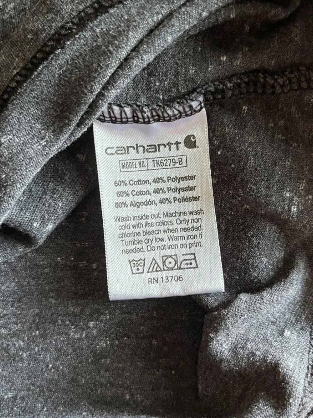 Carhartt charcoal heather pocket shirt M 10-12